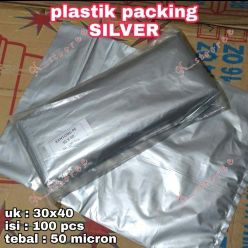 HD packing Silver uk 30x40 (100 pcs) plastik packing silver