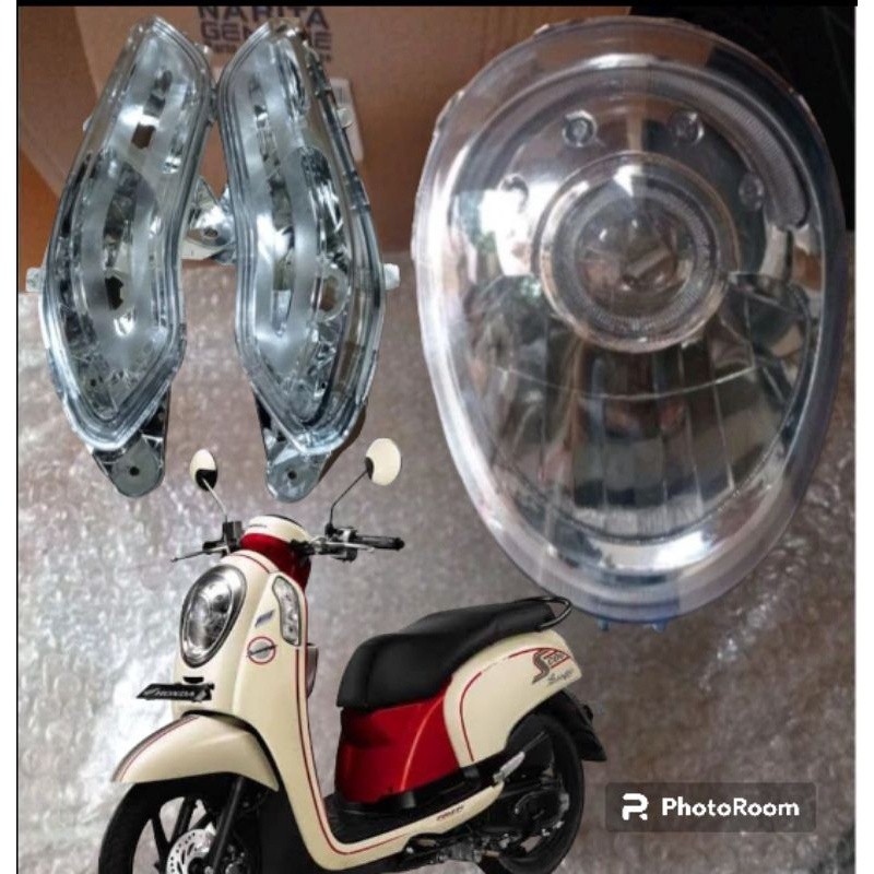 + Reflektor Lampu Depan Lampu Sein Sen DepanScoopy Fi 2013 - 2016