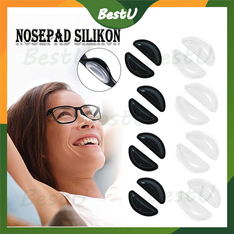 Nose Pad Kacamata 1 Pasang/Penyangga Kacamata Anti Melorot / Nose Pad Silikon Karet Penyangga / Stik