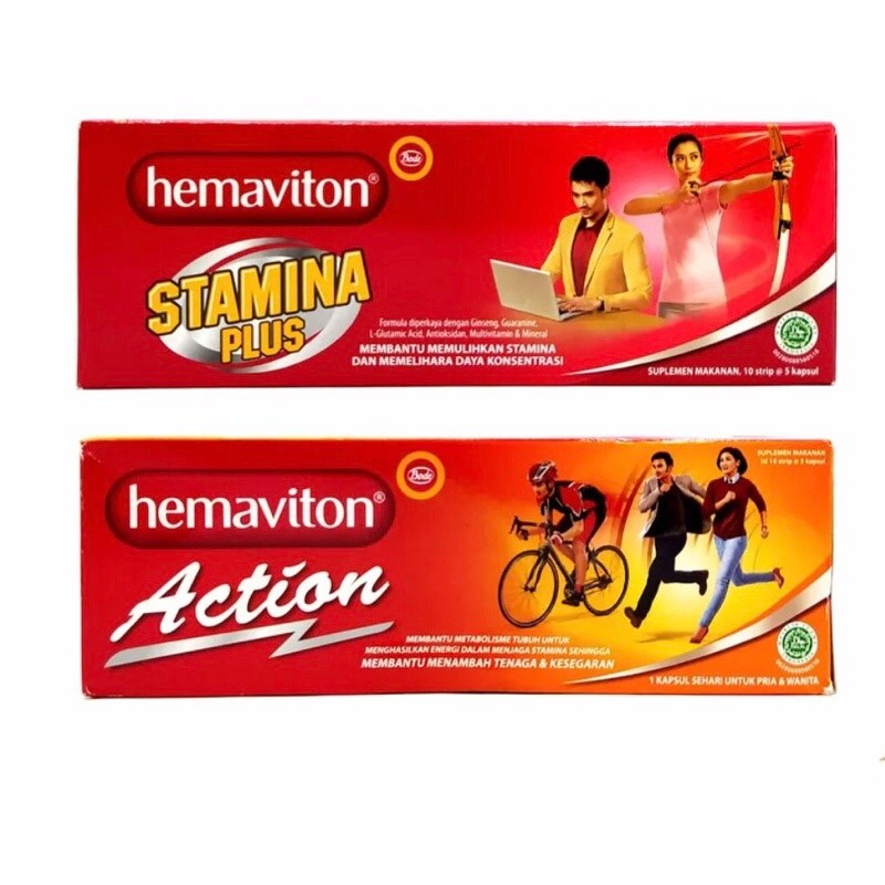 Hemaviton Action & Hemaviton Stamina Plus Per Lembar isi 5 Kapsul / TM