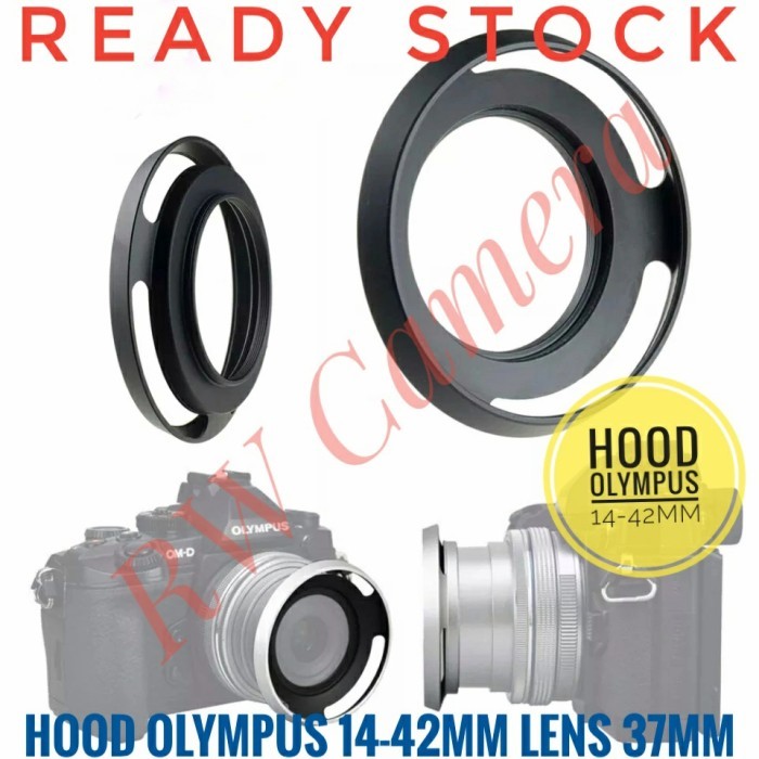 Metal Lens Hood 37mm Lensa Olympus 14-42 mm 14-42mm wide angle Olimpus