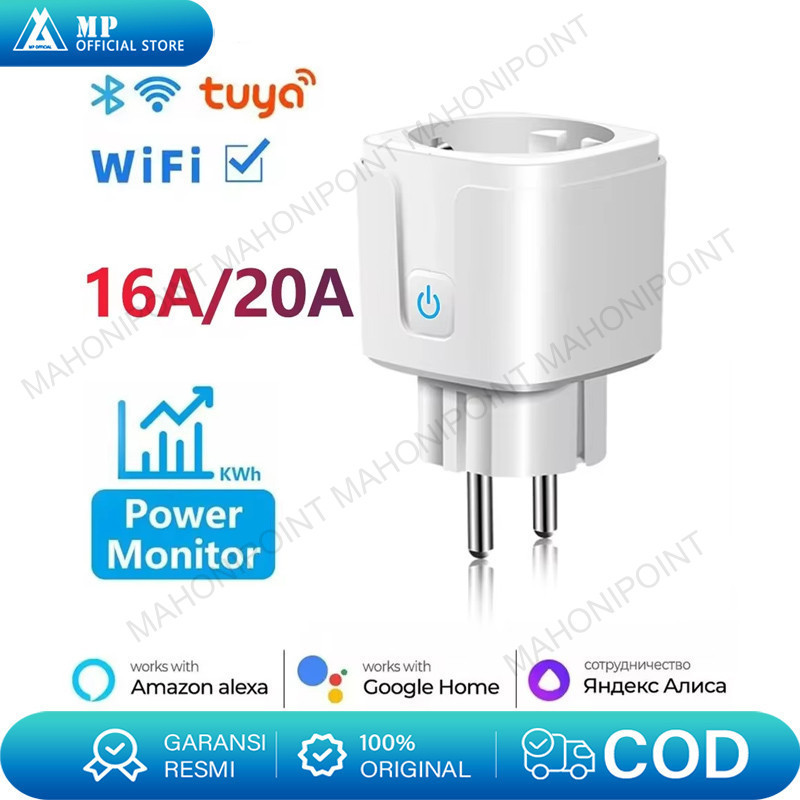 WiFi Smart Plug 16A Power Monitor Stop Kontak Colokan Stop Kontak Timer Dengan Fungsi Statistik Daya