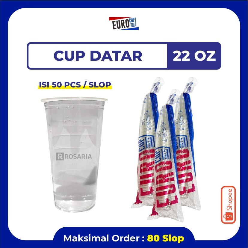 CUP POLOS DATAR 22 OZ EURO 9 gr Plastik Bening Gelas Minuman