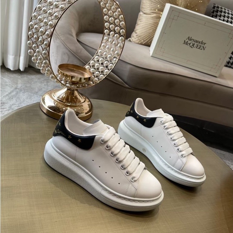 Top Quality Alexander McQueen Low cut Casual Platform Shoes Sneakers Men Women White Black Gold