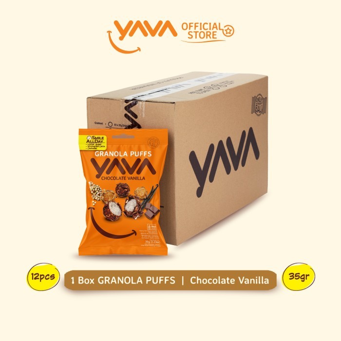 

YAVA Carton Pack Granola Puffs Chocolate Vanilla ( 12 x 35g )