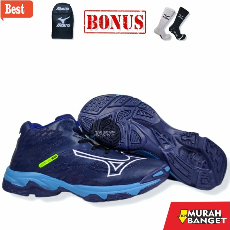 sepatu sneakers lokal terbaik Sepatu Volly Mizuno Wlz7 / Sepatu Voli Wlz 7 Mizuno Pria/ Sepatu Voly 