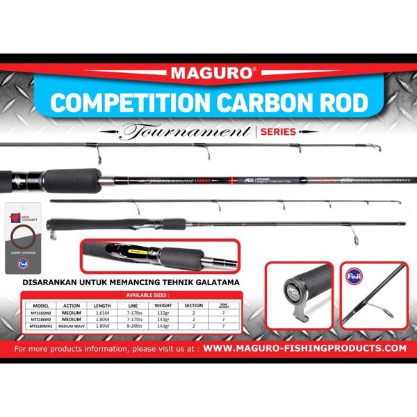 Joran pancing maguro tournament series 180 mh medium heavy carbon