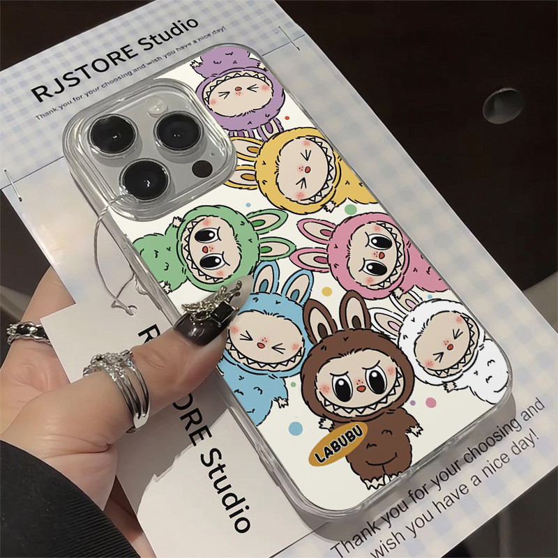 Applicable to iPhone15promax Duiduilabubu cartoon fun cute new style feather yarn mobile phone shell