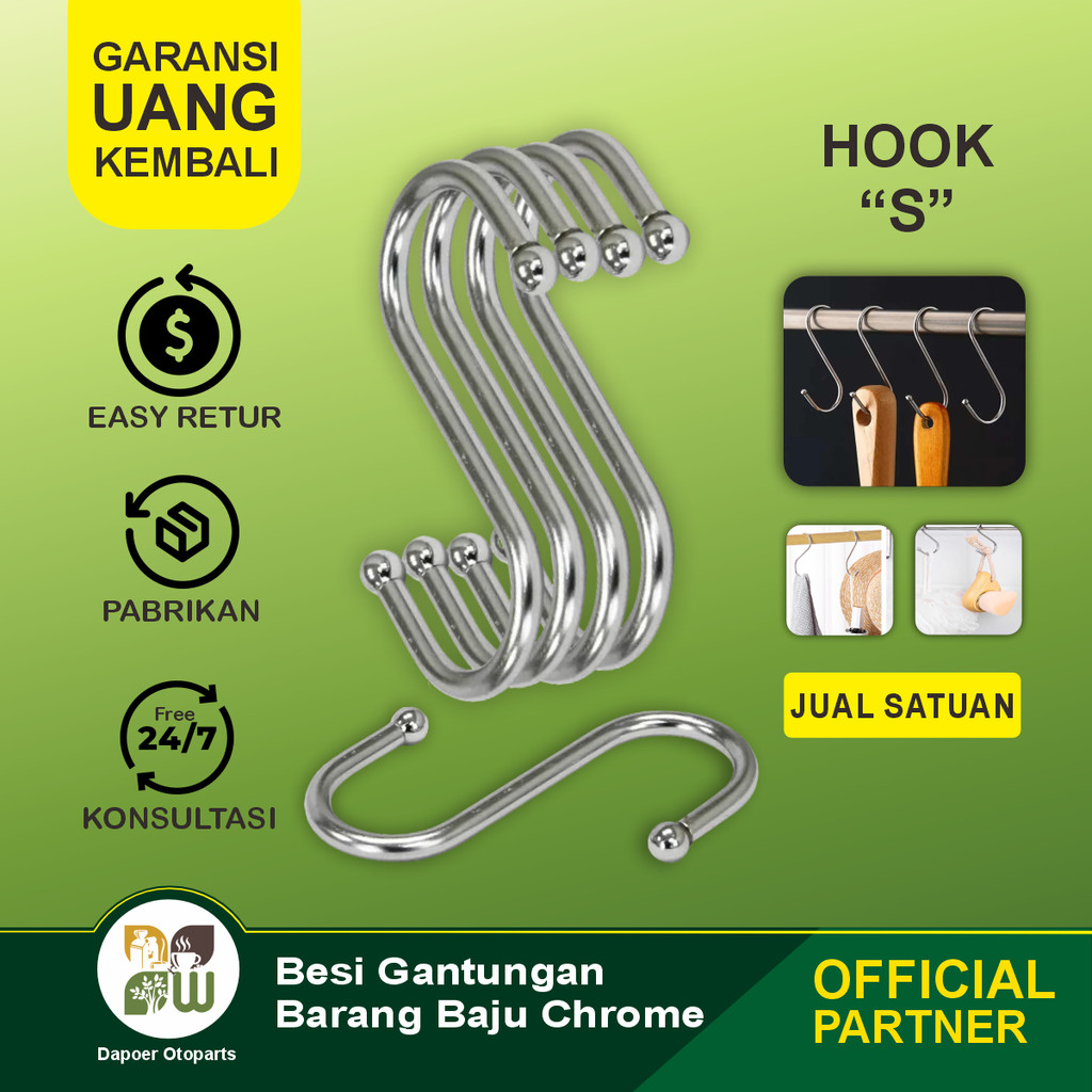 Hook S Gantungan Barang Baju Cantelan Gantung Hanger Besi Tebal Kuat