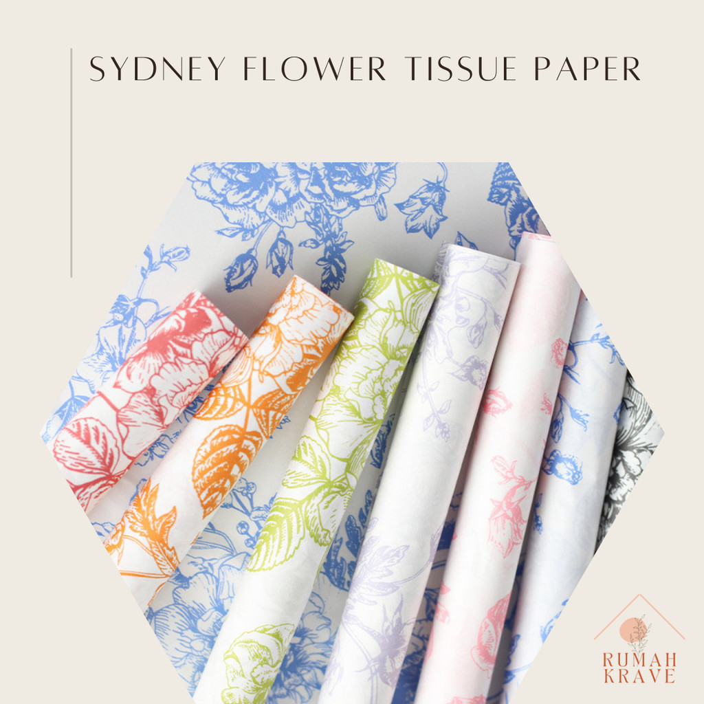 

RUMAH KRAVE - Sydney Flower Tissue Wrapping Paper Kertas Tipis