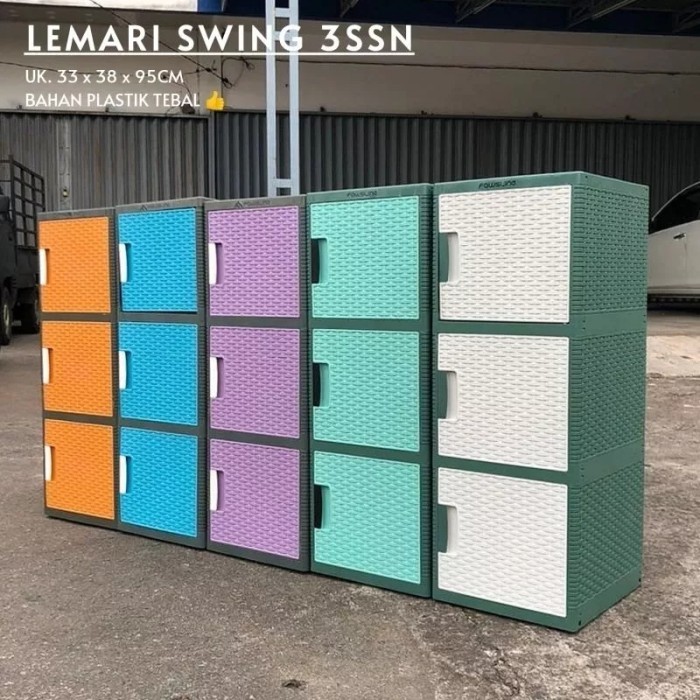 LEMARI FAWSLINE SWING 3 SUSUN LACI PLASTIK