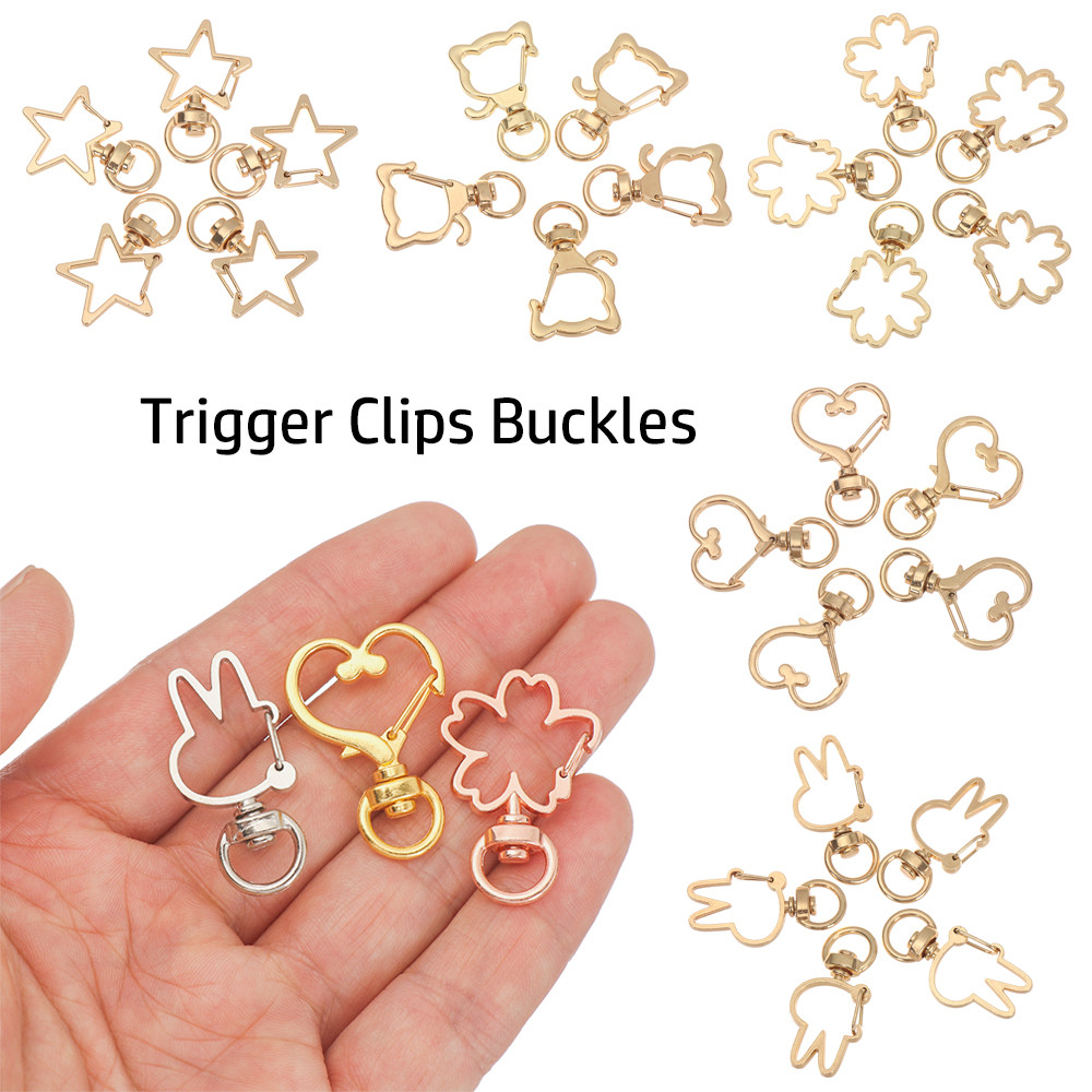 5pcs/set Metal Snap Hook Trigger Clips Buckles For Keychain Lobster Clasp Hooks for DIY Making Neckl
