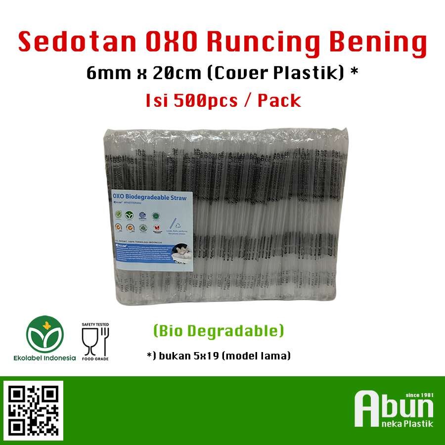 Sedotan Runcing Bening 6mm (Cover Plastik) Isi 500pcs