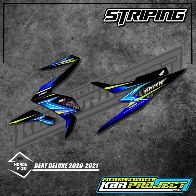 Stiker BEAT DELUXE striping BEAT DELUXE 2020-2021 motor HONDA motor sticker variasi Racing