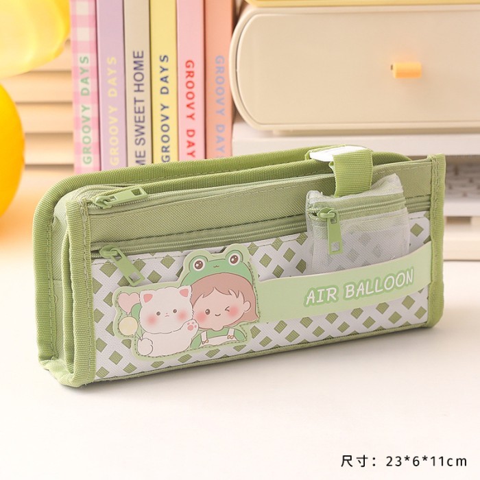 

[Promo] Korea style big pencil box organizer bag kotak pensil besar lucu - Geen