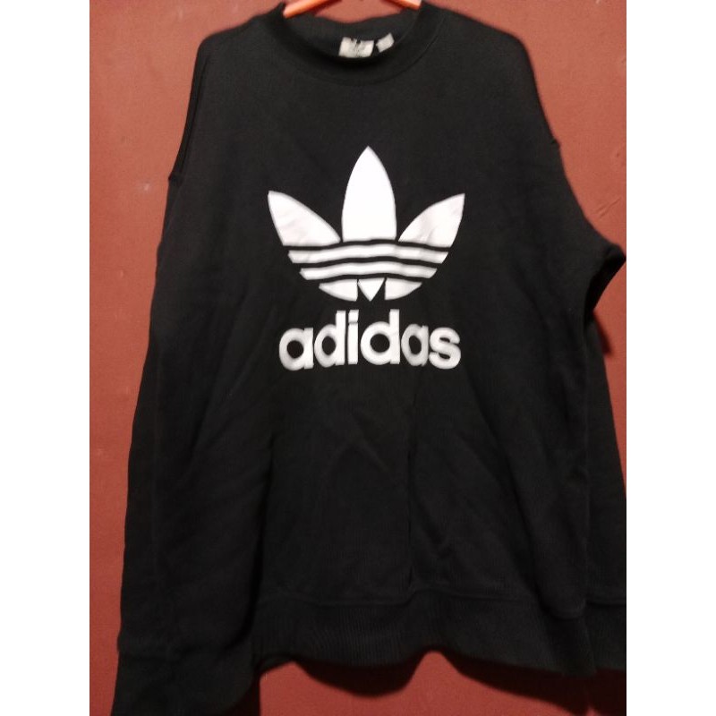 Crewneck adidas trefoil center big logo / cn adidas second / crewneck adidas center big logo hitam