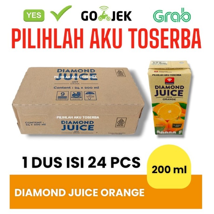 

DIAMOND JUICE ORANGE Jus Jeruk 200 ml - ( HARGA 1 DUS ISI 24 pcs )