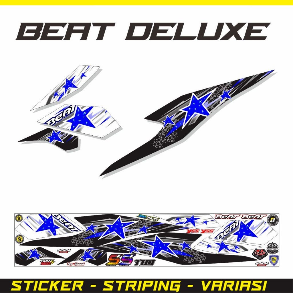 STIKER VARIASI HONDA BEAT DELUXE MOTIF BARU DTIKER VARIASI STIKER LIST POLET SIMPLE