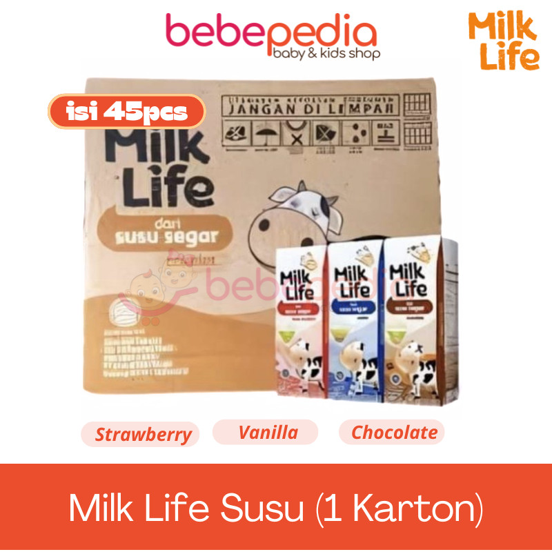 

MILK LIFE / SUSU UHT COKLAT / STRAWBERRY / VANILLA 115ML ( 1DUS ISI 45PCS )