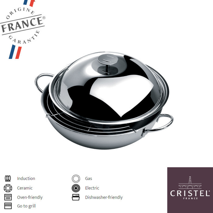 Cristel Stainless Wok 34 Cm / Wok Stainless Cristel
