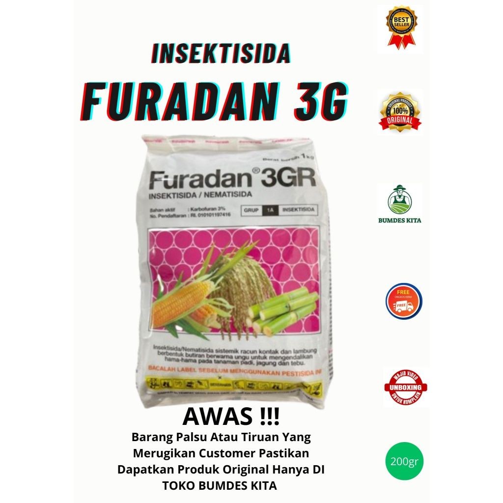 INSEKTISIDA FURADAN 3G - 200GRAM REPACK