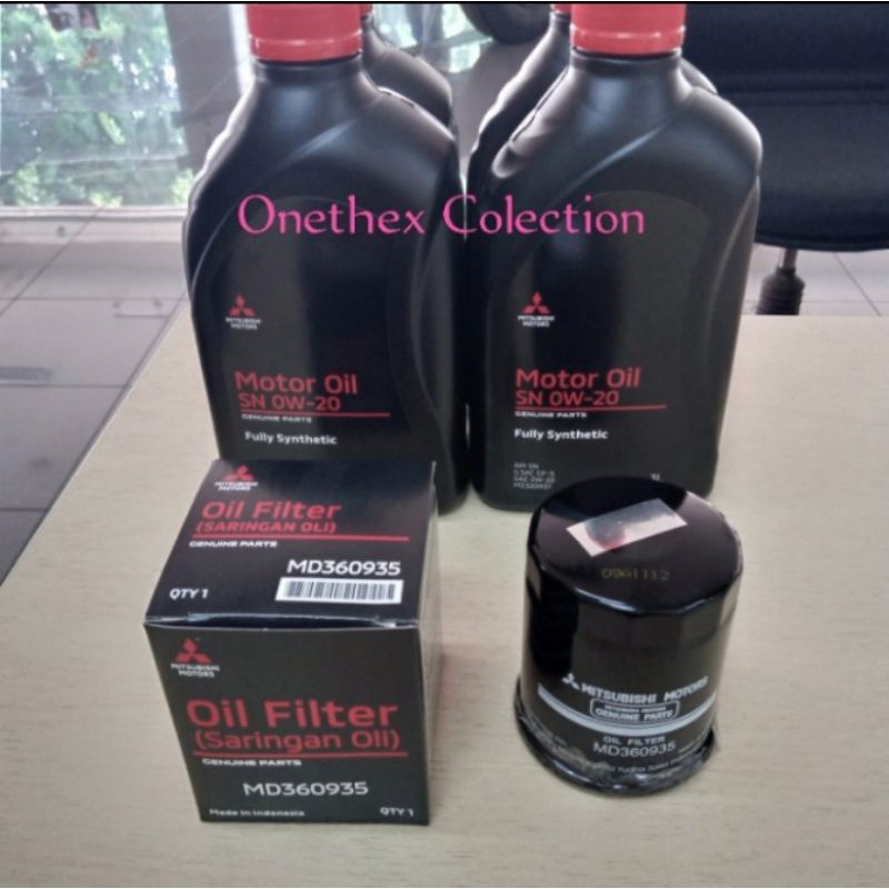 Oli mesin Mitsubishi Xpander 0W-20 Full Syntetic + Filter Oli Original Mitsubishi