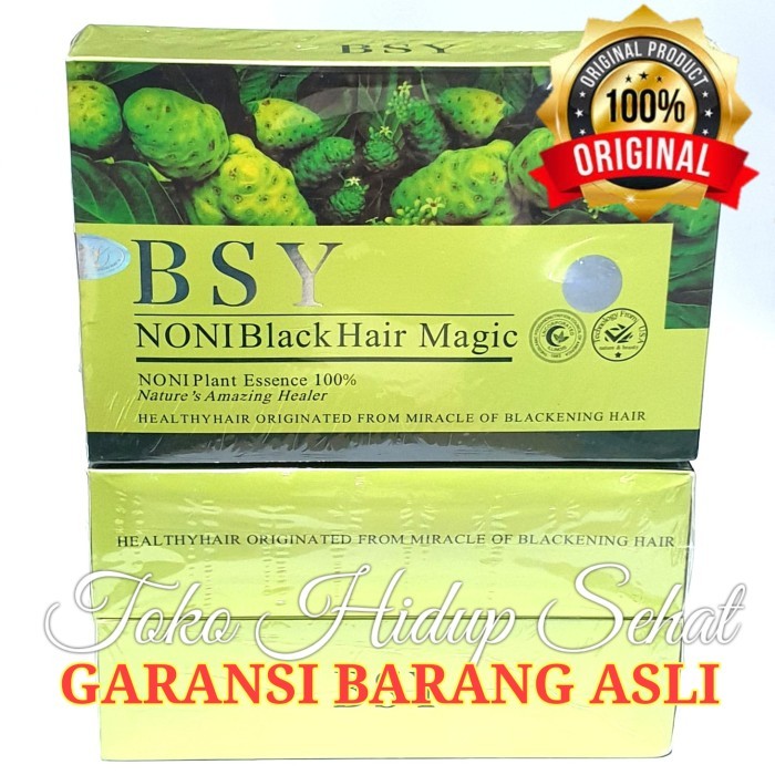 Bsy Noni Black Hair Magic Shampo Asli Bpom Cat Semir Rambut ORIGINAL