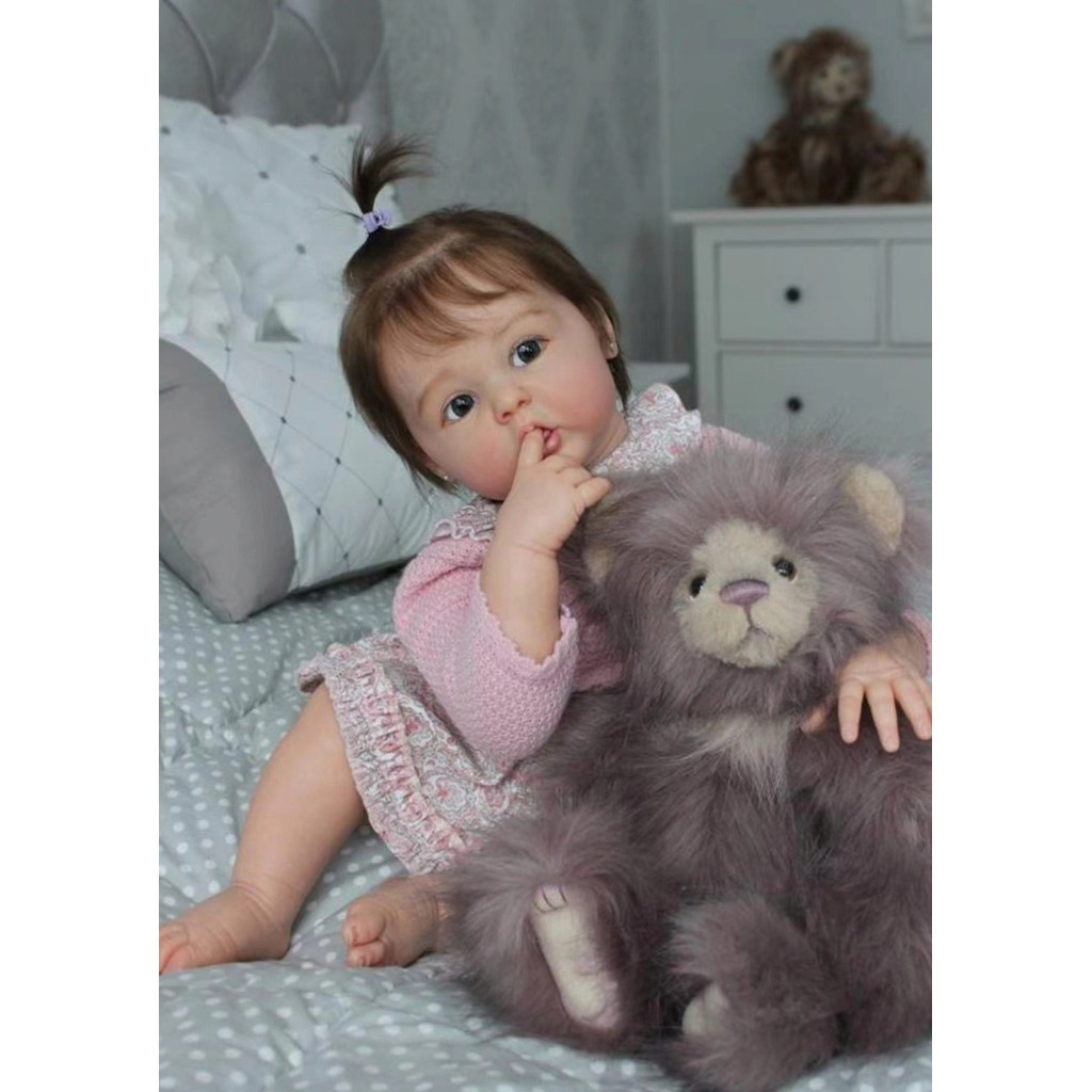 

45CM Girl Waterproof Reborn Doll Full Vinyl Body Maddie Hand-Detailed Painted with Visible Veins Lifelike 3D Skin Tone Toy Gift