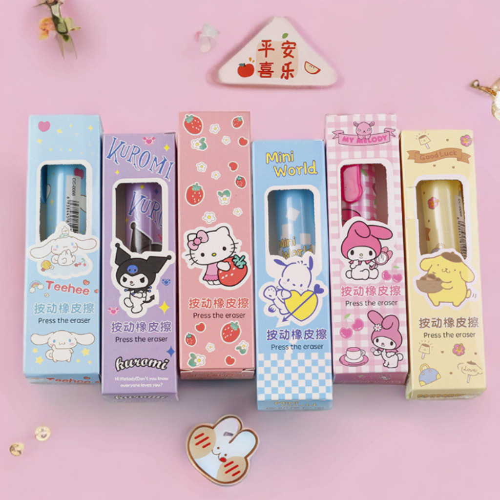 

PENGHAPUS PENSIL MEKANIK MOTIF KARAKTER KARTUN SANRIO DAN PEMANDANGAN AESTHETIC LUCU LG