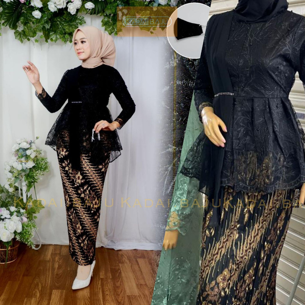 Kebaya aurora selendang / Kebaya wisuda / Kebaya kondangan / Set baju pesta wanita