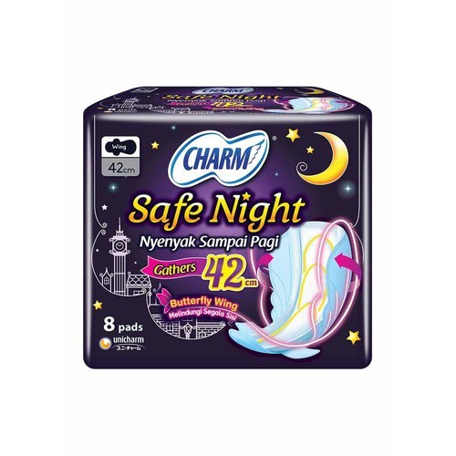 Pembalut Charm Body Fit Night Wing 42 Cm 7 Pads