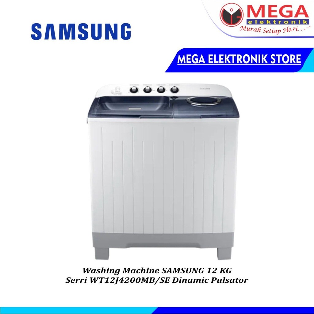 MESIN CUCI 2 TABUNG SAMSUNG  WT12J4200MB/SE 12KG TWIN TUBE DINAMIC PULSATOR