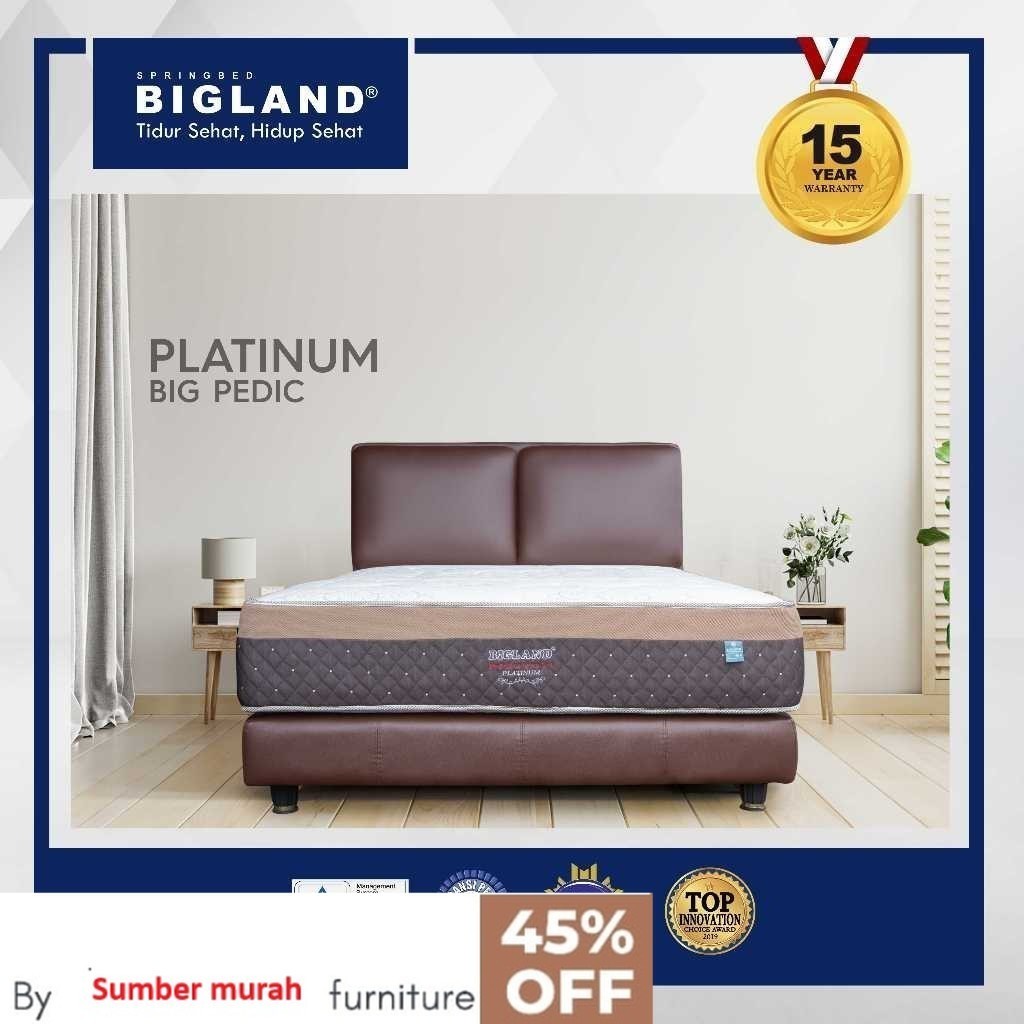 Bigland Springbed New Platinum Big Pedic T.30 - Kasur/Set - FREE BANTAL