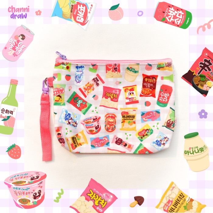 

BEST-Promo Canvas Zipper Pouch Pattern Series - Korean Snack
