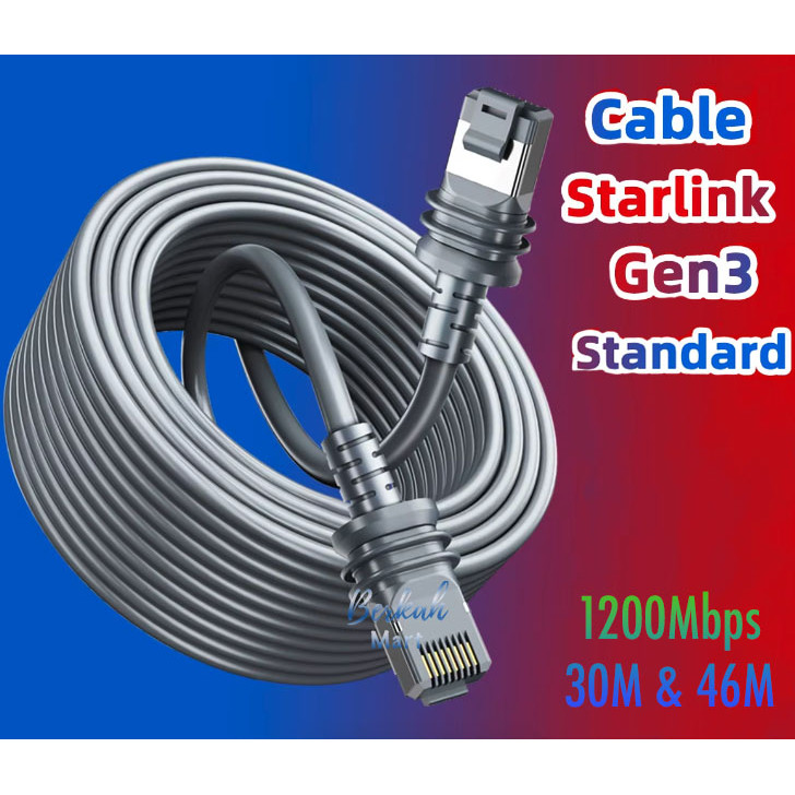 100FT / 30M 150FT / 46M For Starlink Gen 3 V4 V3 Kabel Ekstensi Standar Cable Ethernet Web Internet 