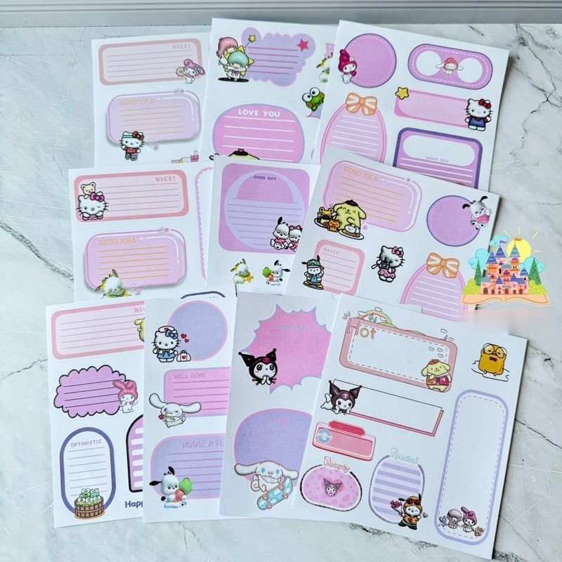 

Sticky Notes Label nama Sanrio isi 10 lembar besar/ Label Nama Anak Lucu Menggemaskan