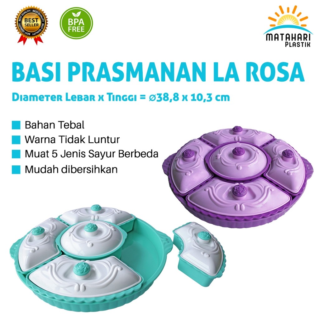 ny53dv Basi Prasmanan Bulat La Rosa/Prasmanan Plastik/Basi Prasmanan Bulat/Basi Plastik Putar/Prasma