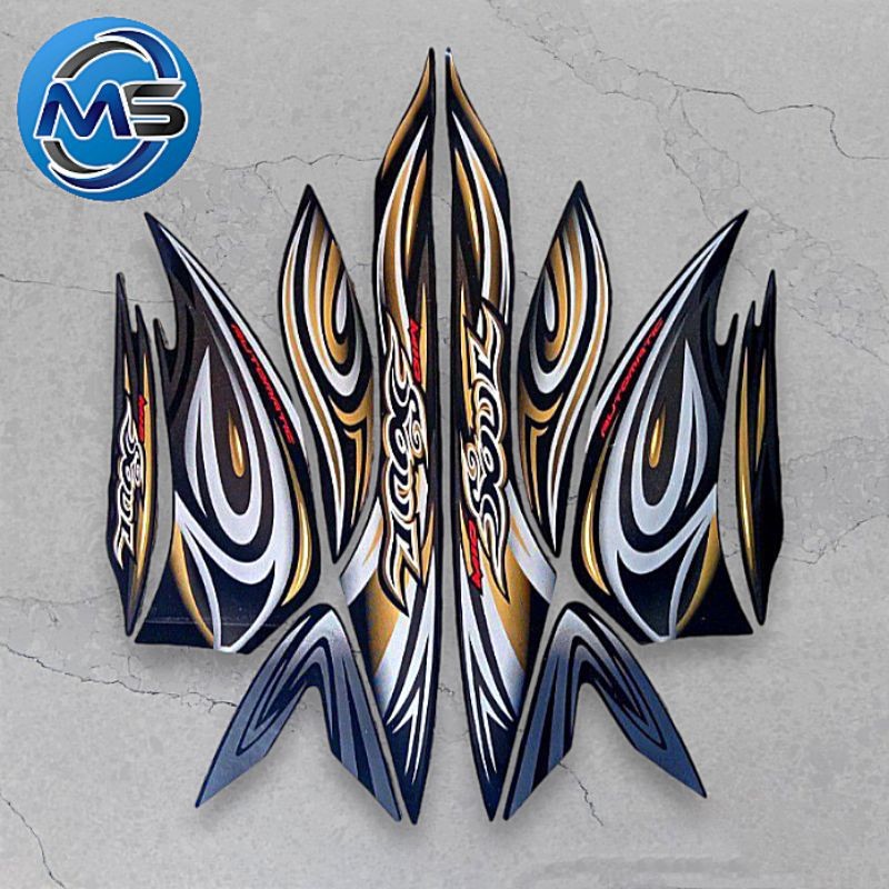 Stiker Striping Motor Mio Soul 2008 Hitam Sticker Lis Body Standar