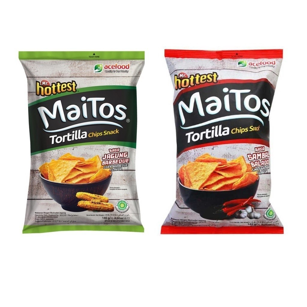 

Maitos Tortilla 140gr Jagung Barbeque | Sambal Balado