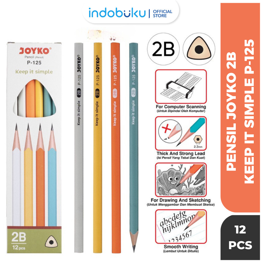 

( 12 Pcs ) Pensil Joyko 2B 1 Box P-125 / Pencil Joyko 2B 1 Pack 12 Pcs