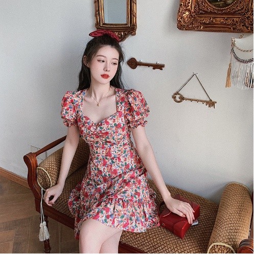 Dress Korea / Multicolour A Line Mini Dress - Dress Casual Kasual / Dress Import Impor / Daisy Dress
