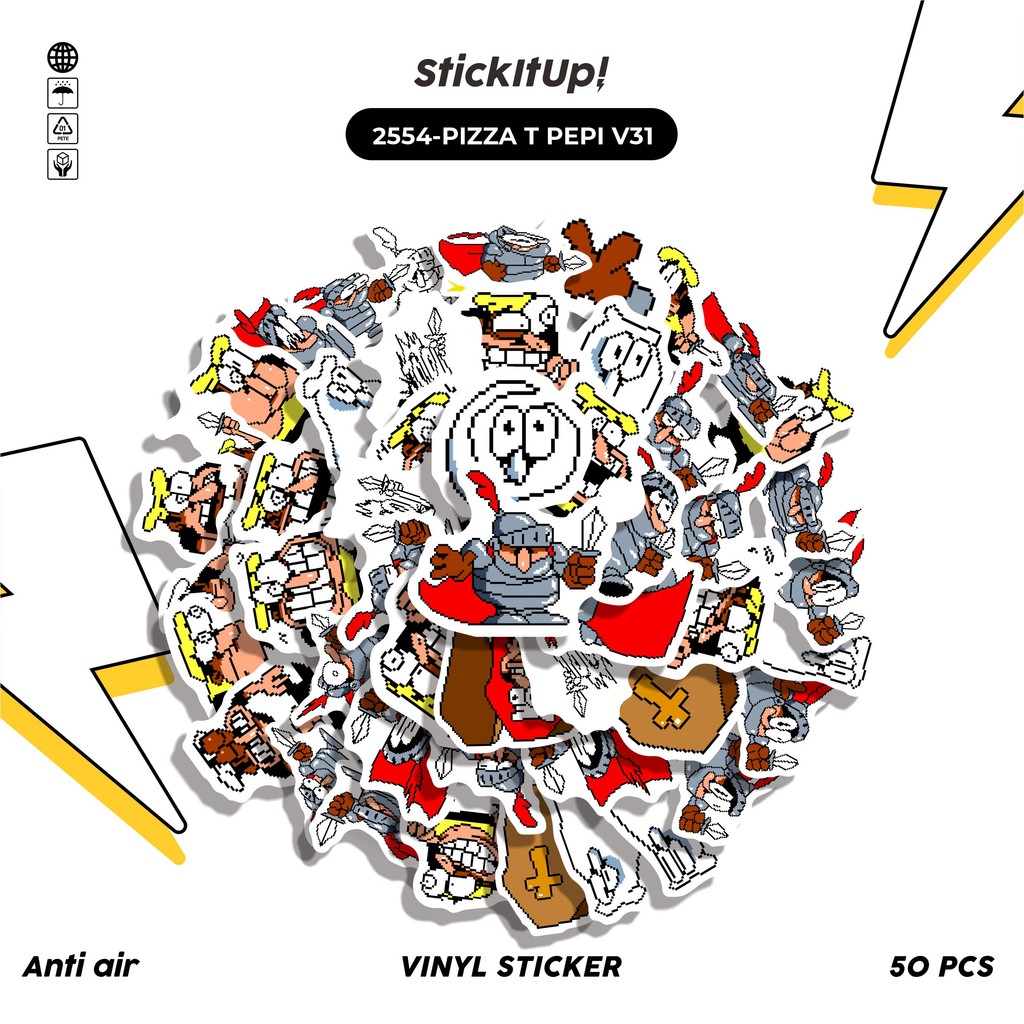 

COD✨ 50 Pcs Stiker Pack PIZZA T PEPI V31 Lucu Aesthetic Vynil Waterproof untuk Freebies Sticker Buku Journal Casing HP Laptop