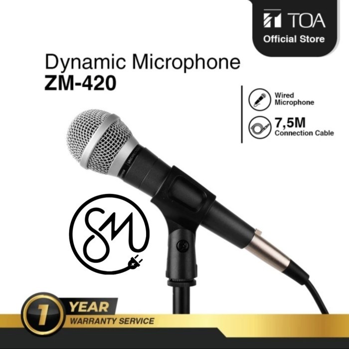 TOA ZM-420 Dynamic Microphone ZM420 Mic kabel