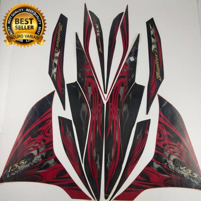 Striping Yamaha Jupiter  MX New 135 2011 Merah Hitam