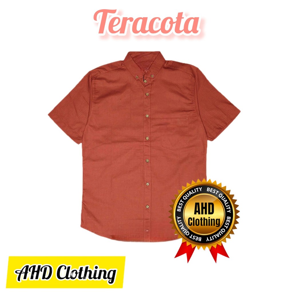 Kemeja lengan pendek anak warna terracotta usia 1-13 tahun | kemeja anak laki | kemeja anak cowok | 