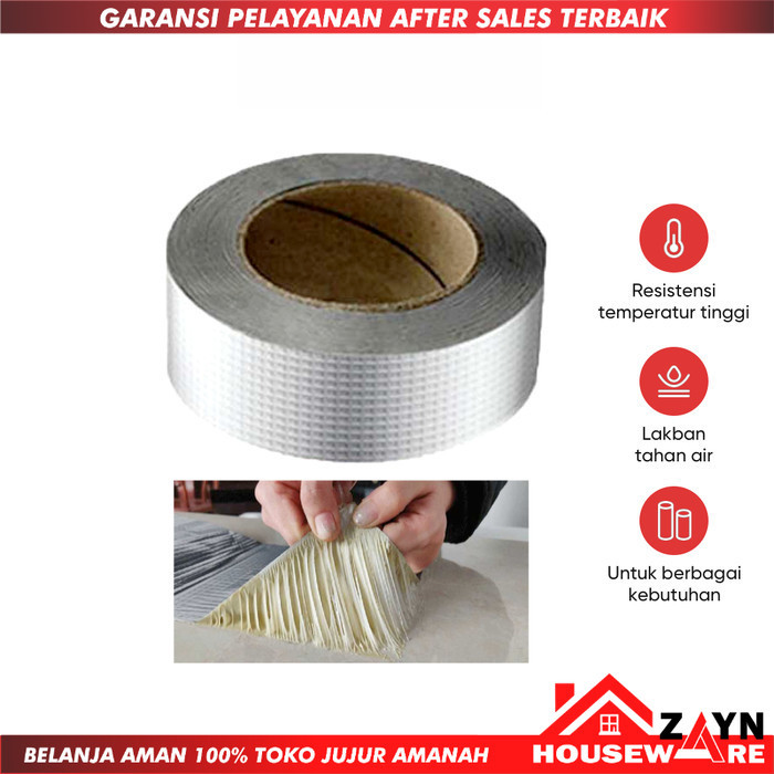 

Lakban Aluminium Foil Butyl Super Adhesive Duct Tape 5cmcx3m