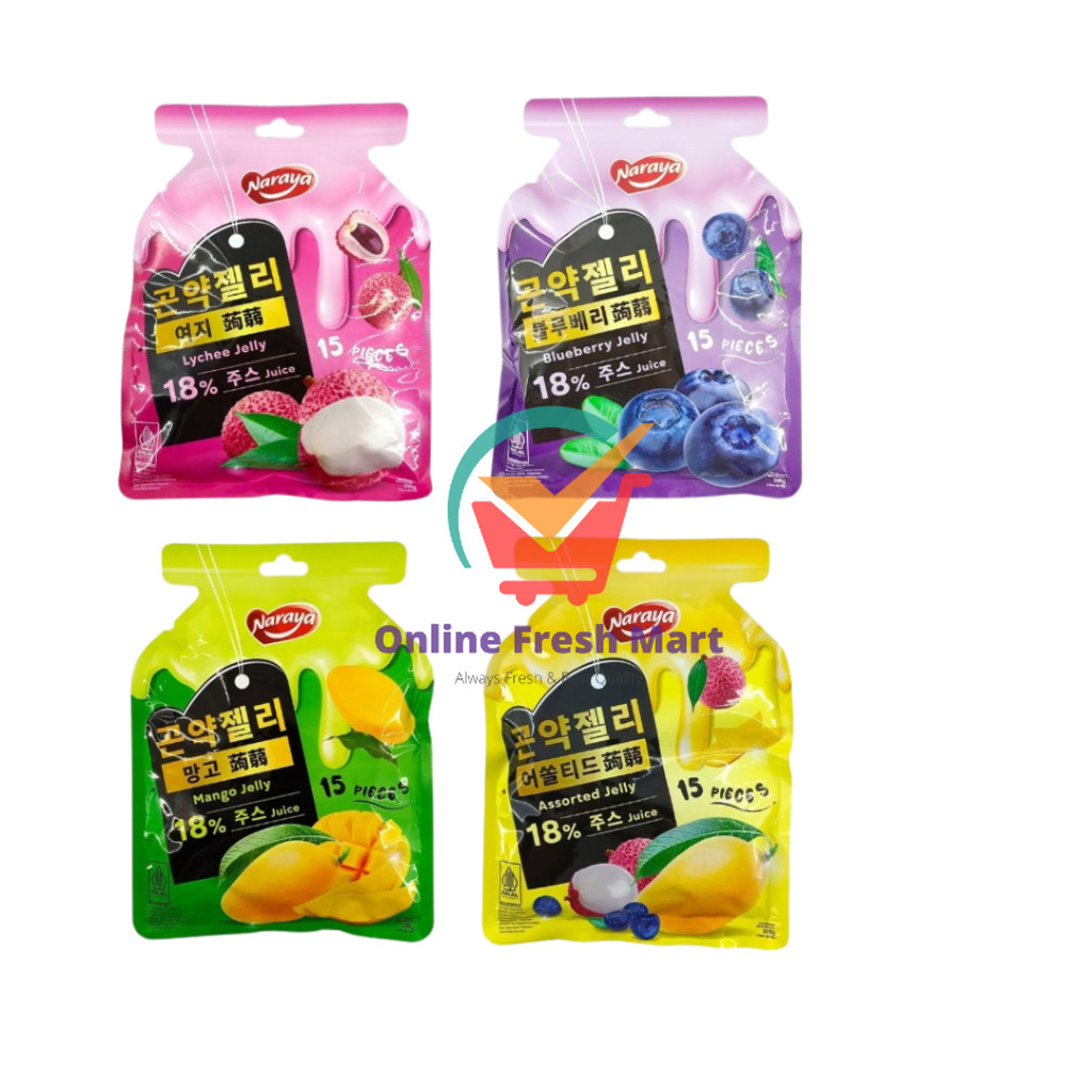 

Naraya Konnyaku Konjac Jelly Assorted Blueberry Lychee Mango 300g - Online Fresh Mart