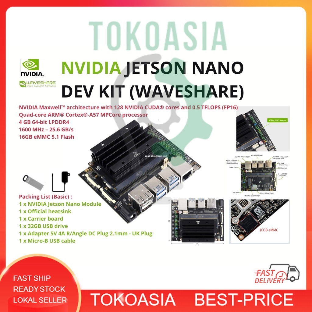 NVIDIA Jetson Nano Development Basic Kits - WAVESHARE