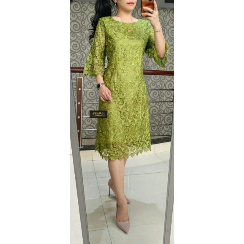 DF22 CUTIE MINUTE* ✔️Original Bangkok✔️Dress FULL brokat Premium kondangan/Dress Brokat Hoky pearl p