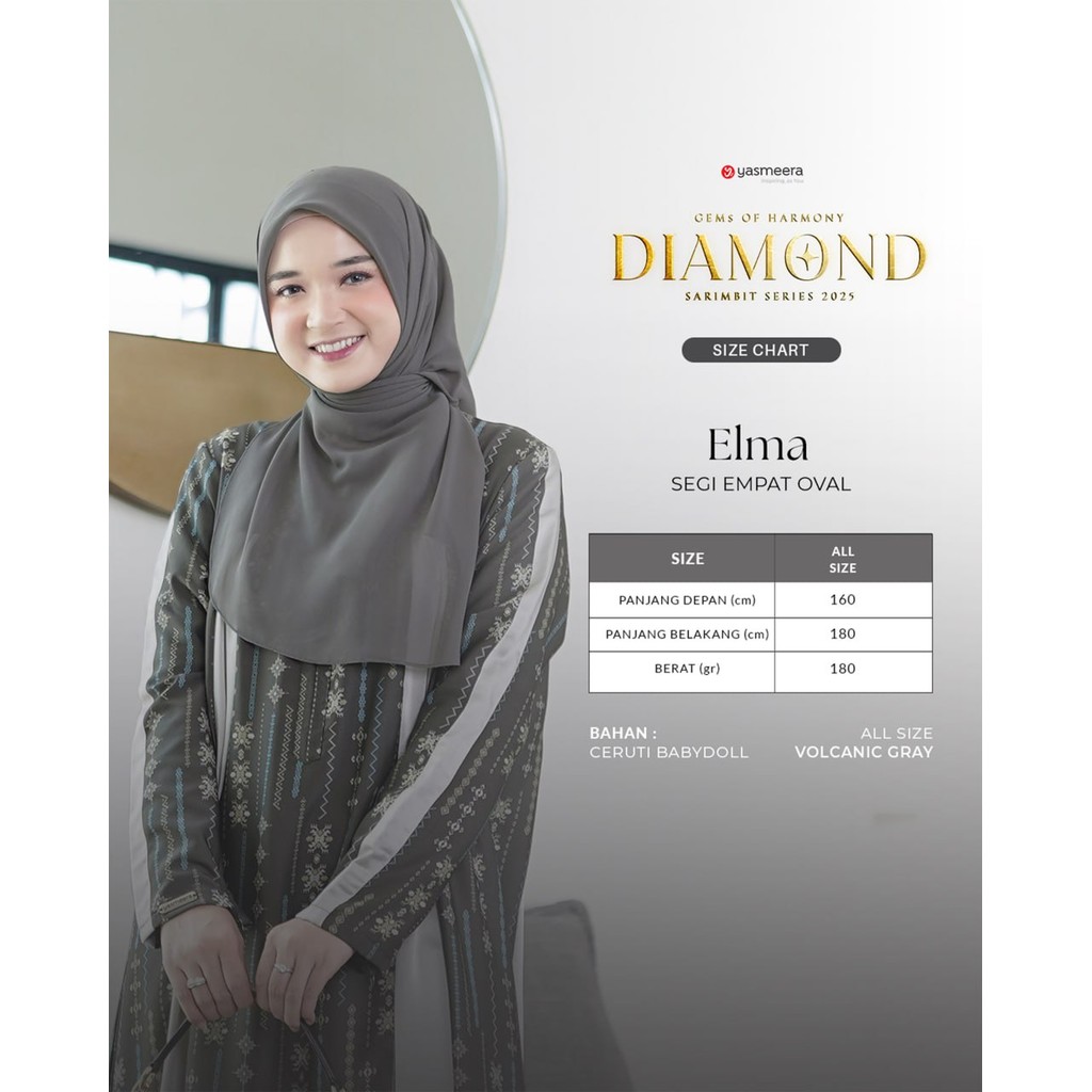 YSJ - Hijab Segi Empat Oval Elma1Sarimbit Royal El-Rasheed by Yasmeera